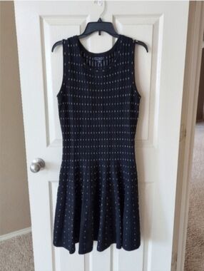 Metaphor Sleeveless Dot Stretch Sweater Dress SZ L